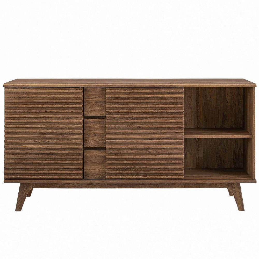 Modway Render 63’’ Mid-Century Modern Sideboard Buffet Table or TV Stand in Walnut MDY-EEI-3344-WAL