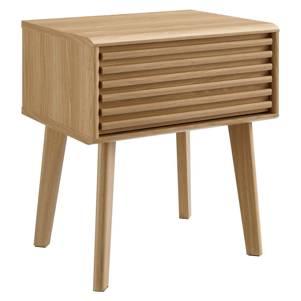 Modway Render Mid-Century Modern End Table or Nightstand in Oak, 15 x 19 x 21.5