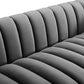 Modway Sofa Entertain Vertical Channel Tufted Performance Velvet Couch in Gray MDY-EEI-3351-GRY