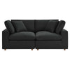 Commix 2 Piece Down Filled Overstuffed Sectional Sofa Set by Modway| Black