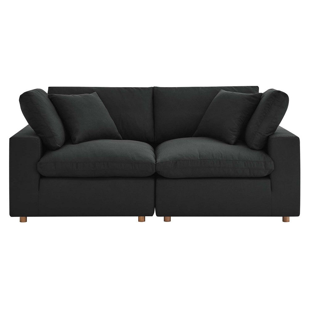 Commix 2 Piece Down Filled Overstuffed Sectional Sofa Set by Modway| Black