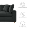 Commix 2 Piece Down Filled Overstuffed Sectional Sofa Set by Modway| Black