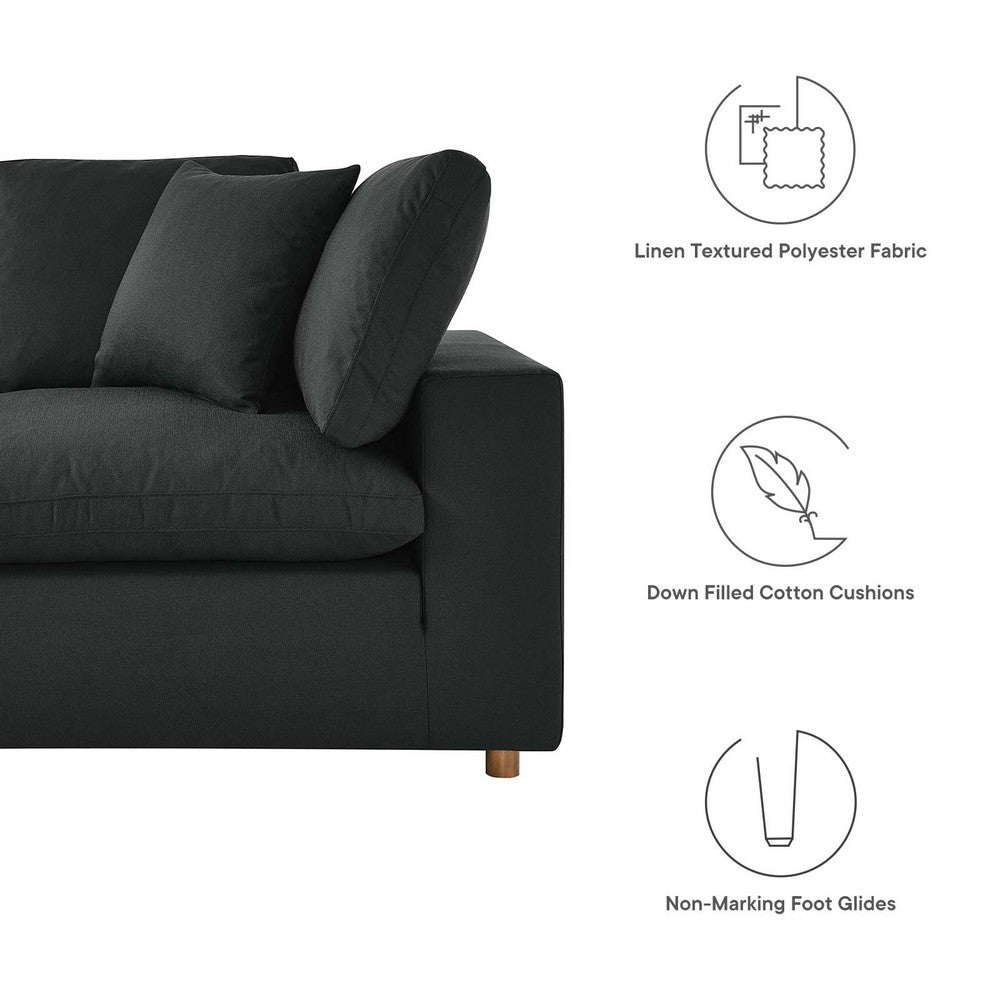 Commix 2 Piece Down Filled Overstuffed Sectional Sofa Set by Modway| Black