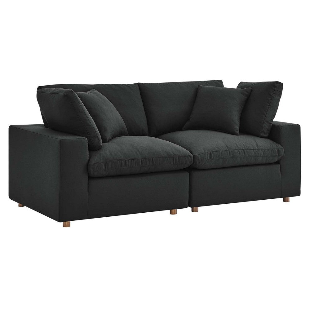 Commix 2 Piece Down Filled Overstuffed Sectional Sofa Set by Modway| Black