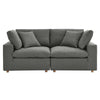 Commix 2 Piece Down Filled Overstuffed Sectional Sofa Set by Modway| Gray