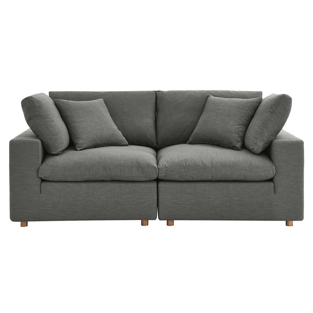 Commix 2 Piece Down Filled Overstuffed Sectional Sofa Set by Modway| Gray