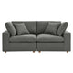 Commix 2 Piece Down Filled Overstuffed Sectional Sofa Set by Modway| Gray