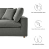 Commix 2 Piece Down Filled Overstuffed Sectional Sofa Set by Modway| Gray