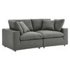 Commix 2 Piece Down Filled Overstuffed Sectional Sofa Set by Modway| Gray