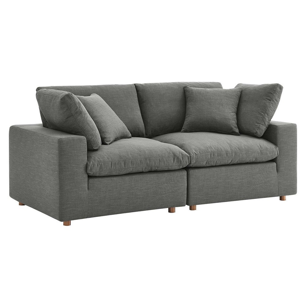 Commix 2 Piece Down Filled Overstuffed Sectional Sofa Set by Modway| Gray