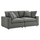 Commix 2 Piece Down Filled Overstuffed Sectional Sofa Set by Modway| Gray
