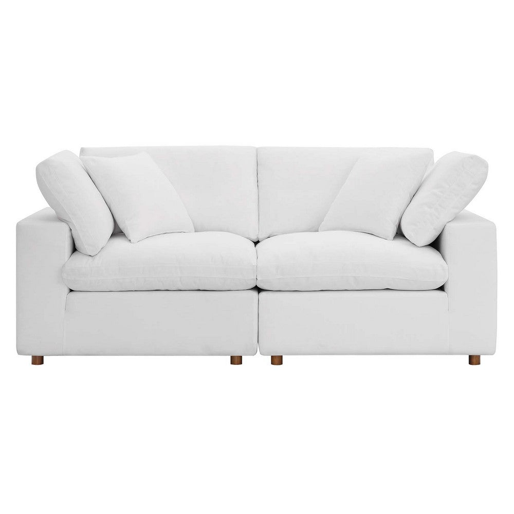 Commix 2 Piece Down Filled Overstuffed Sectional Sofa Set by Modway| White