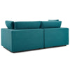 Modway Commix Down Down Filled Overstuffed 2 Piece Sectional Sofa Set Two Corner Chairs Teal MDY-EEI-3354-TEA