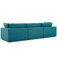 Modway Commix Down Filled Overstuffed 3 Piece Sectional Sofa Set Armless Chair/Two Corner Chairs Teal MDY-EEI-3355-TEA