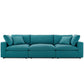 Modway Commix Down Filled Overstuffed 3 Piece Sectional Sofa Set Armless Chair/Two Corner Chairs Teal MDY-EEI-3355-TEA