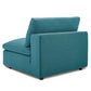 Modway Commix Down Filled Overstuffed 3 Piece Sectional Sofa Set Armless Chair/Two Corner Chairs Teal MDY-EEI-3355-TEA