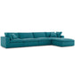 Modway Commix Down-Filled Overstuffed Upholstered 5-Piece Sectional Sofa Set in Teal