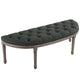 Esteem Vintage French Upholstered Fabric Semi-Circle Bench - No Shipping Charges MDY-EEI-3369-GRY