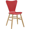 Modway Cascade Mid-Century Modern Wood Four Kitchen and Dining Room Chairs in Red MDY-EEI-3380-RED