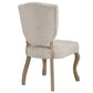 Modway Array French Vintage Tufted Upholstered Fabric Two Dining Chairs in Beige MDY-EEI-3383-BEI