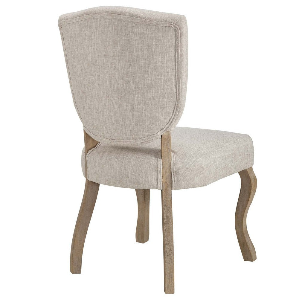 Modway Array French Vintage Tufted Upholstered Fabric Four Dining Chairs in Beige MDY-EEI-3384-BEI