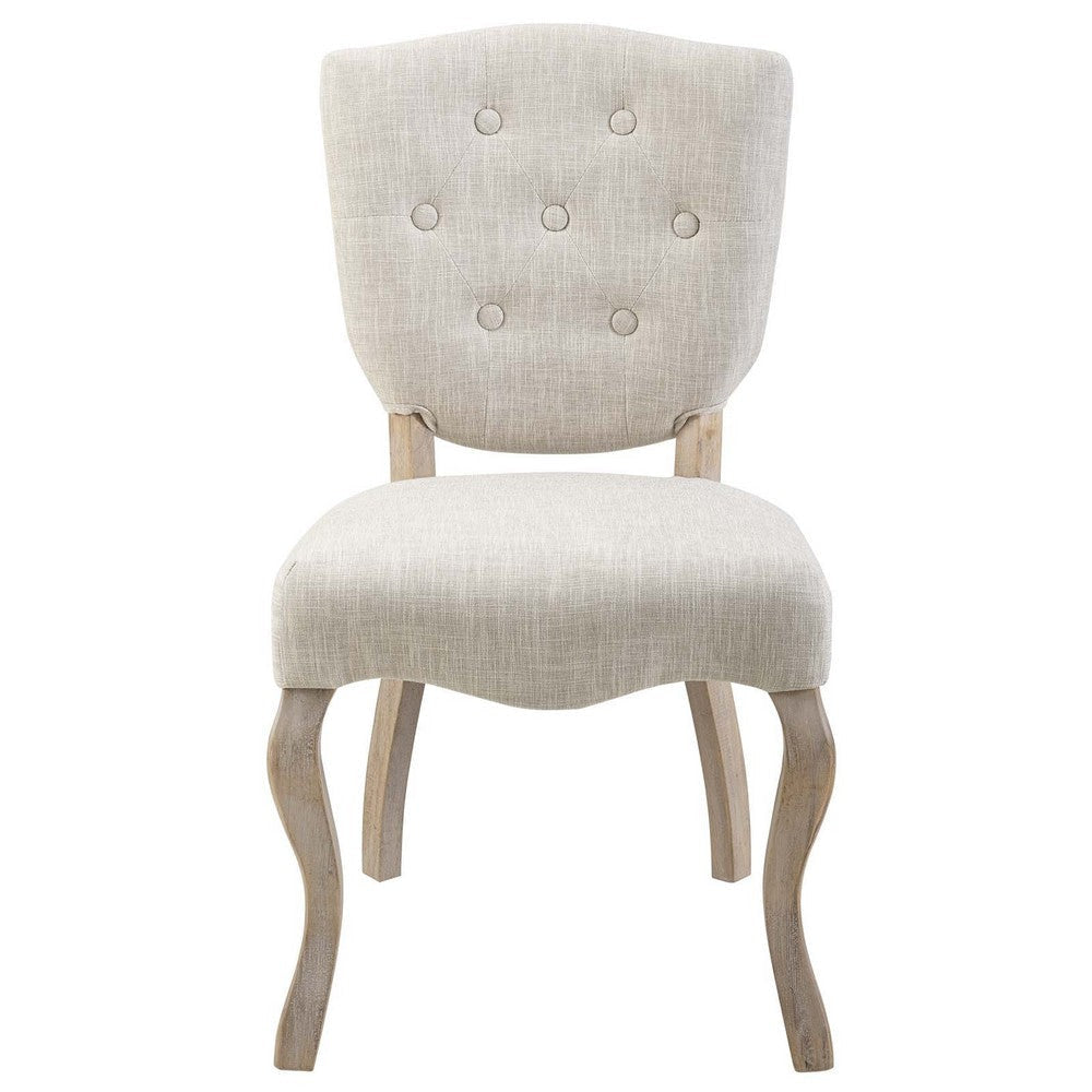 Modway Array French Vintage Tufted Upholstered Fabric Four Dining Chairs in Beige MDY-EEI-3384-BEI