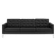 Modway EEI-3385-SLV-BLK Loft Tufted Button Faux Leather Upholstered Sofa in Silver Black MDY-EEI-3385-SLV-BLK