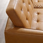 Modway Loft Tufted Button Faux Leather Upholstered Sofa in Silver Tan MDY-EEI-3385-SLV-TAN