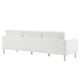 Modway Loft Tufted Button Faux Leather Upholstered Sofa in Silver White