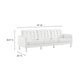 Modway Loft Tufted Button Faux Leather Upholstered Sofa in Silver White