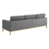 Modway Loft Tufted Button Performance Velvet Upholstered Sofa in Gold Gray MDY-EEI-3387-GLD-GRY