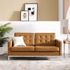 Modway EEI-3388 Loft Tufted Button Faux Leather Upholstered Loveseat in Silver Tan MDY-EEI-3388-SLV-TAN