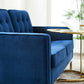 Modway Loft Tufted Button Performance Velvet Upholstered Loveseat in Gold Navy MDY-EEI-3390-GLD-NAV