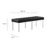 Loft Tufted Vegan Leather Bench by Modway| Black