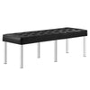 Loft Tufted Vegan Leather Bench by Modway| Black