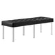 Loft Tufted Vegan Leather Bench by Modway| Black