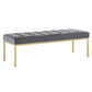 Loft Gold Stainless Steel Leg Large Performance Velvet Bench  - No Shipping Charges
