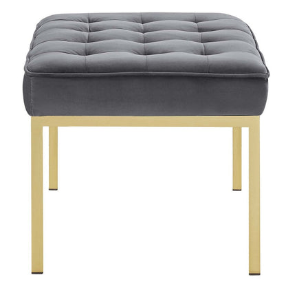 Loft Gold Stainless Steel Leg Medium Performance Velvet Bench MDY-EEI-3402-GLD-GRY