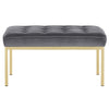 Loft Gold Stainless Steel Leg Medium Performance Velvet Bench MDY-EEI-3402-GLD-GRY