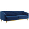 Modway Valiant Vertical Channel Tufted Performance Velvet Loveseat, Navy