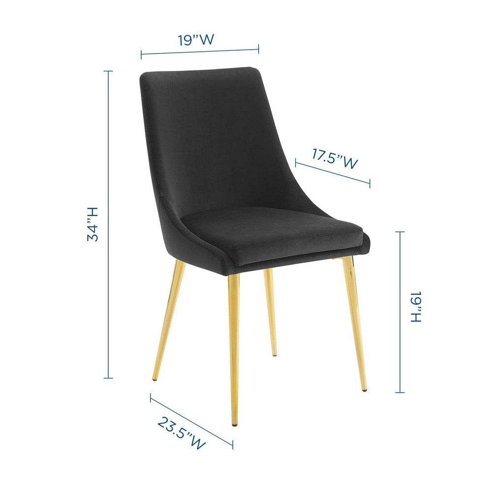 Viscount Modern Accent Performance Velvet Dining Chair by Modway| Black