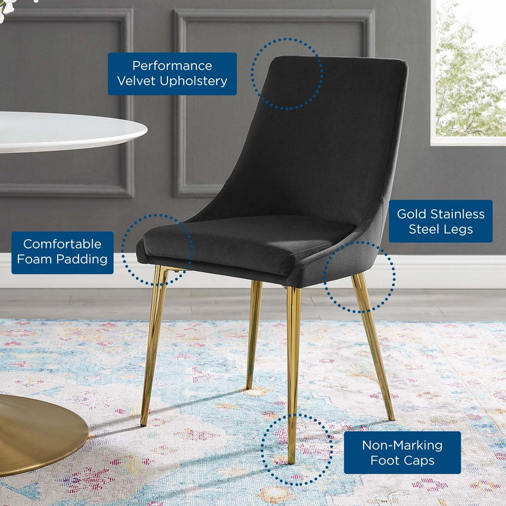 Viscount Modern Accent Performance Velvet Dining Chair by Modway| Black