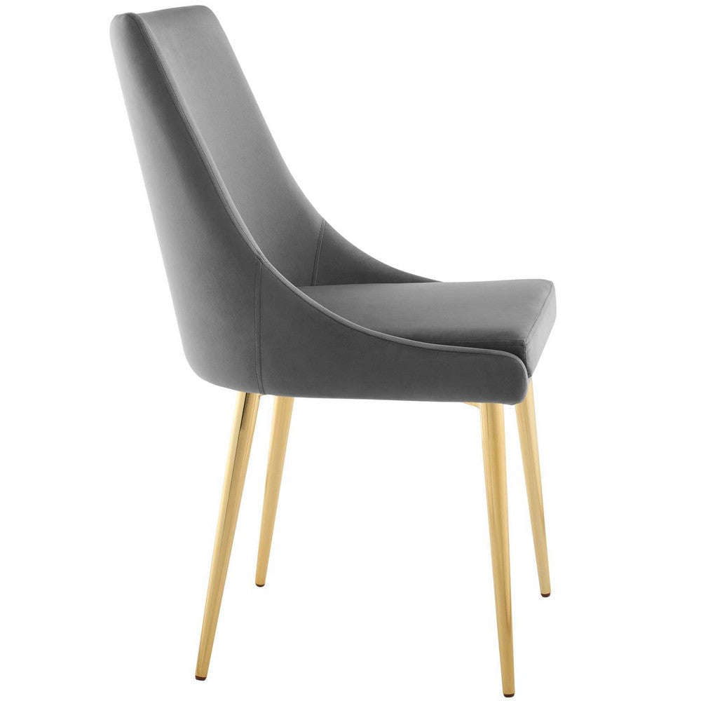 Modway Viscount Modern Accent Performance Velvet Dining Chair Gray MDY-EEI-3416-GRY