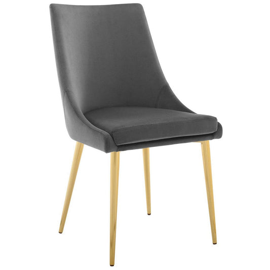 Modway Viscount Modern Accent Performance Velvet Dining Chair, Gray