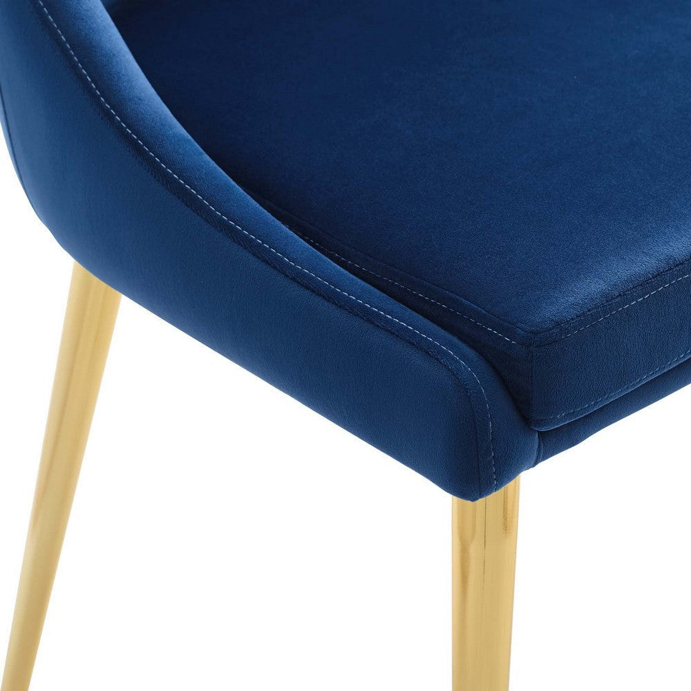 Modway Viscount Modern Accent Performance Velvet Dining Chair Navy MDY-EEI-3416-NAV