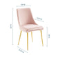 Modway Viscount Modern Accent Performance Velvet Dining Chair Pink MDY-EEI-3416-PNK