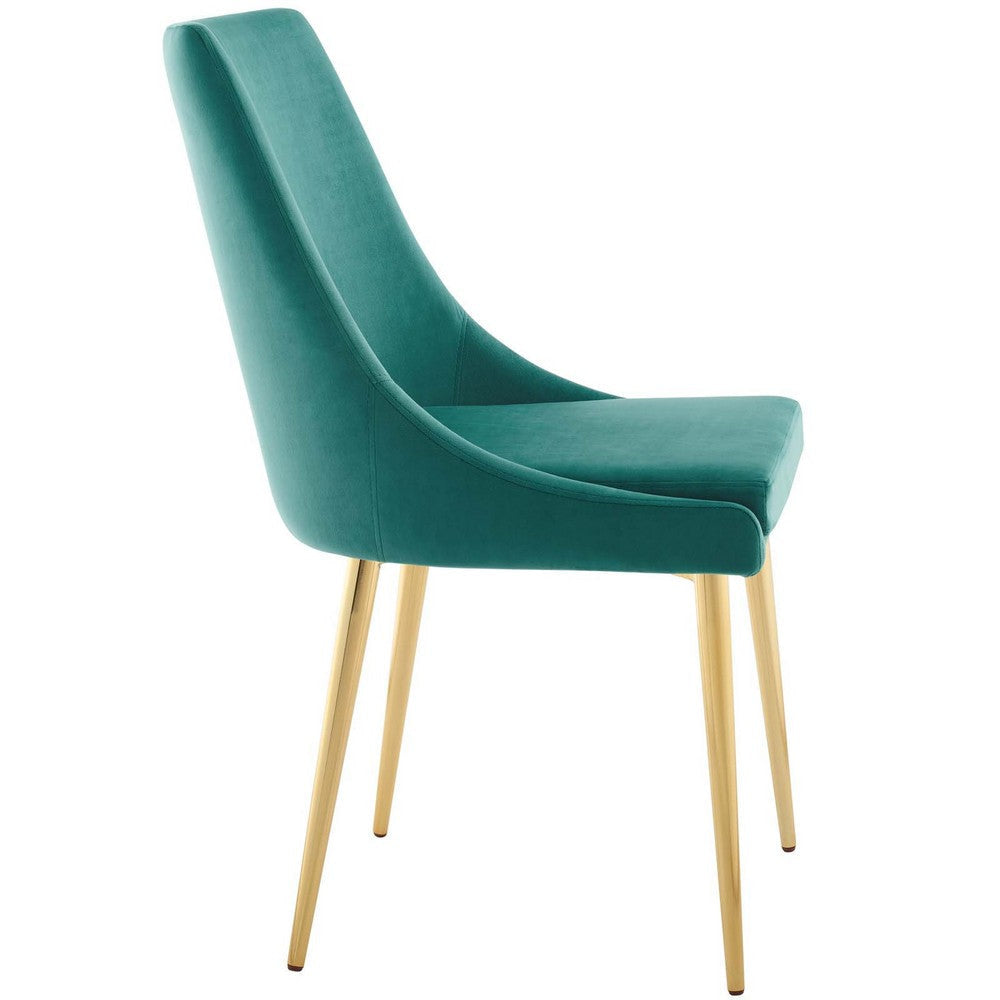 Modway Viscount Modern Accent Performance Velvet Dining Chair Teal MDY-EEI-3416-TEA