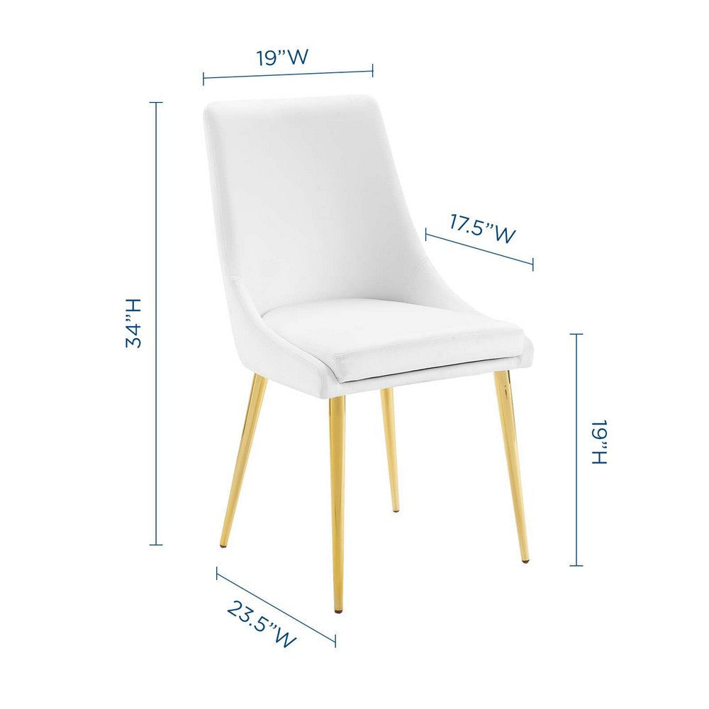 Modway Viscount Modern Accent Performance Velvet Dining Chair White MDY-EEI-3416-WHI