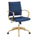 Modway Jive Gold Midback Office Chair with Gold Navy Finish EEI-3418-GLD-NAV