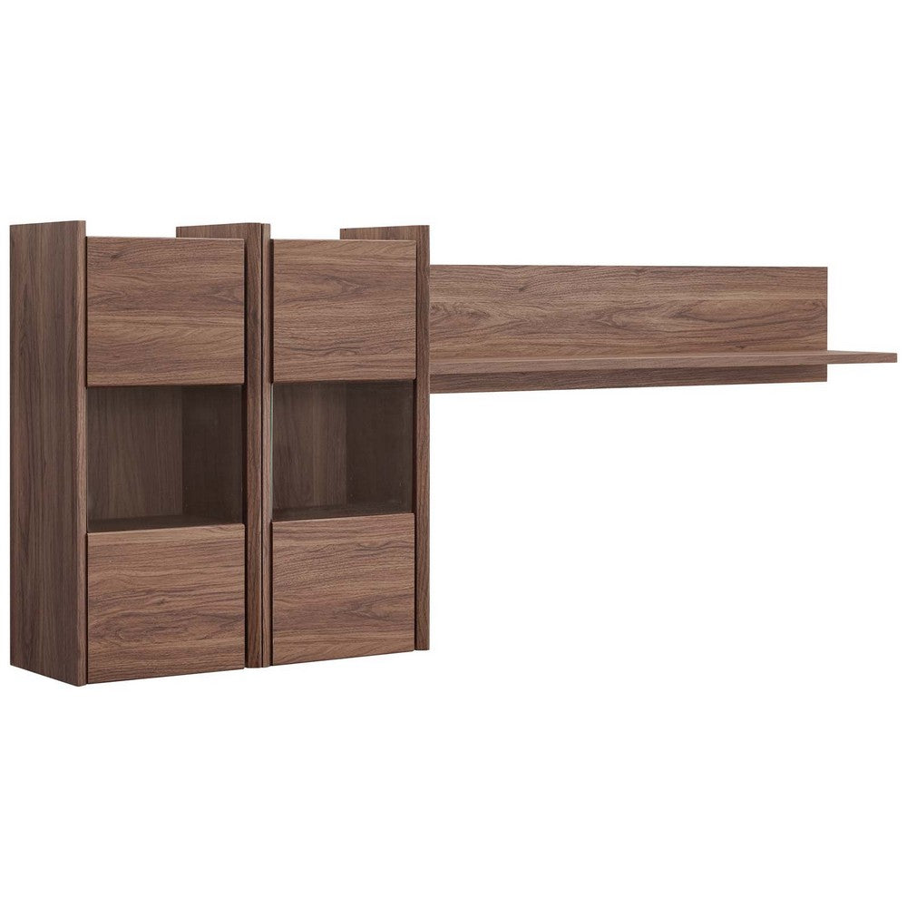 Visionary Wall Mounted Shelves by Modway| Brown